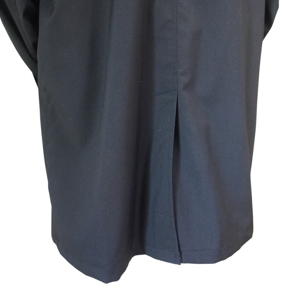 111 State Black Trench Coat Men’s Large Notch Lapel Long Coat Lightweight - Picture 9 of 11